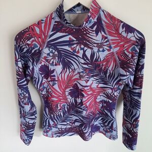 Lululemon Waterside Long Sleeve Rash Guard In Vibrant Tropical Print